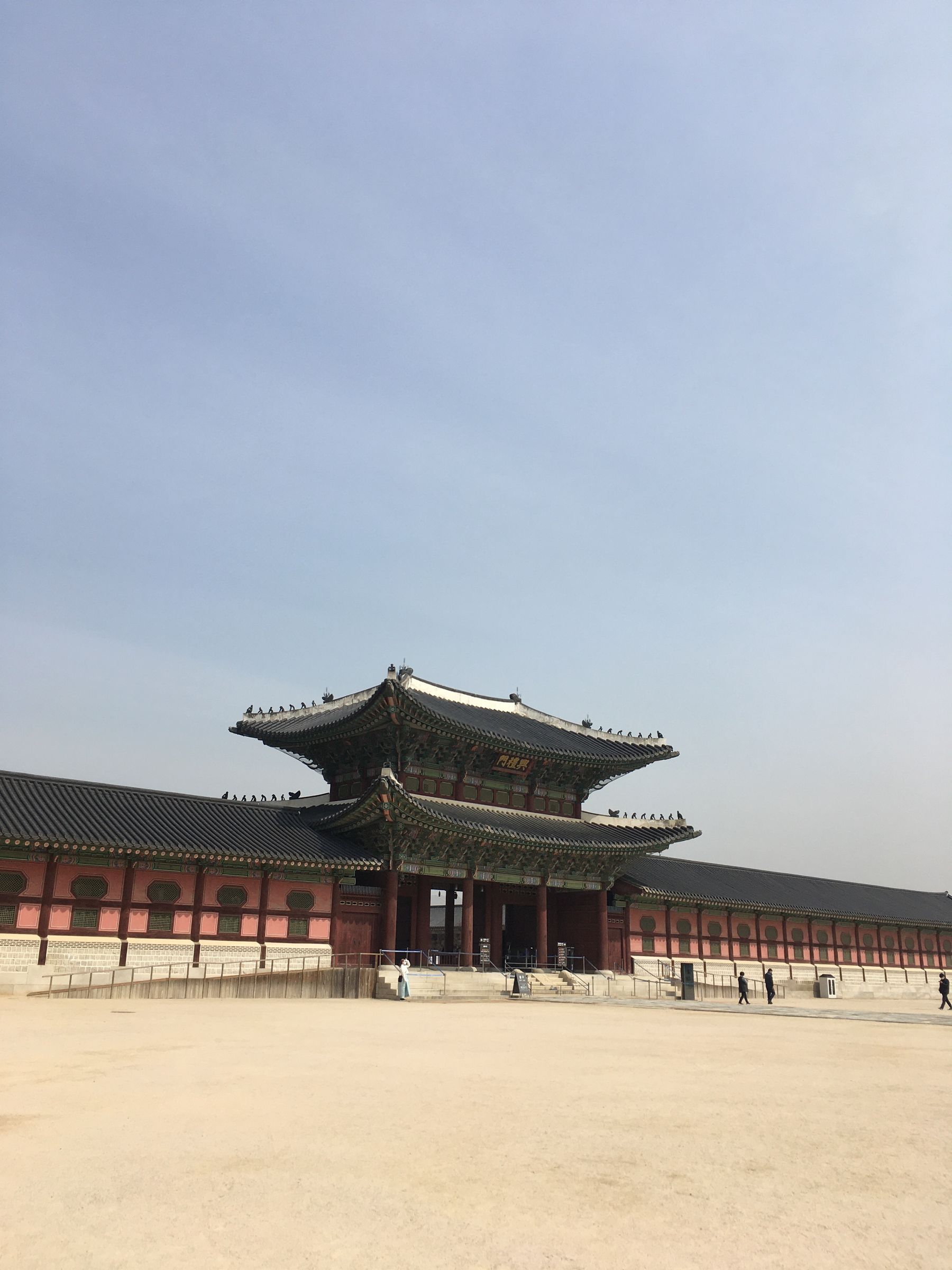 Không gian cung điện Gyeongbokgung, Seoul.